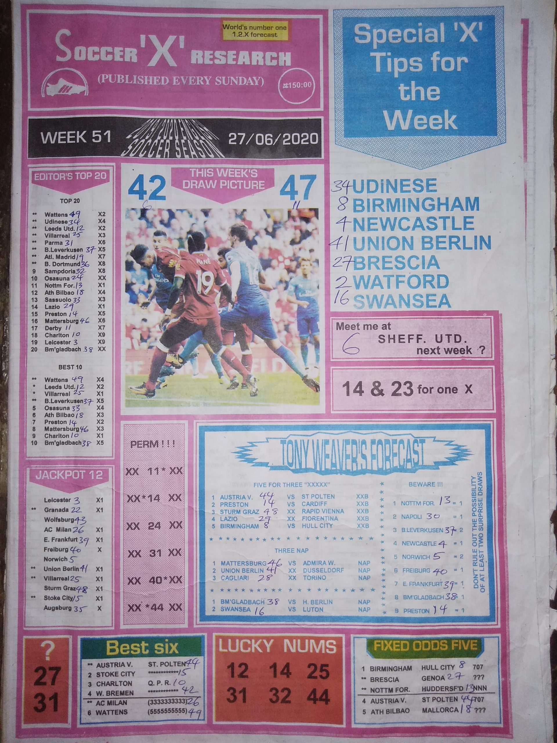 Week 51 pool prediction 2021 picture