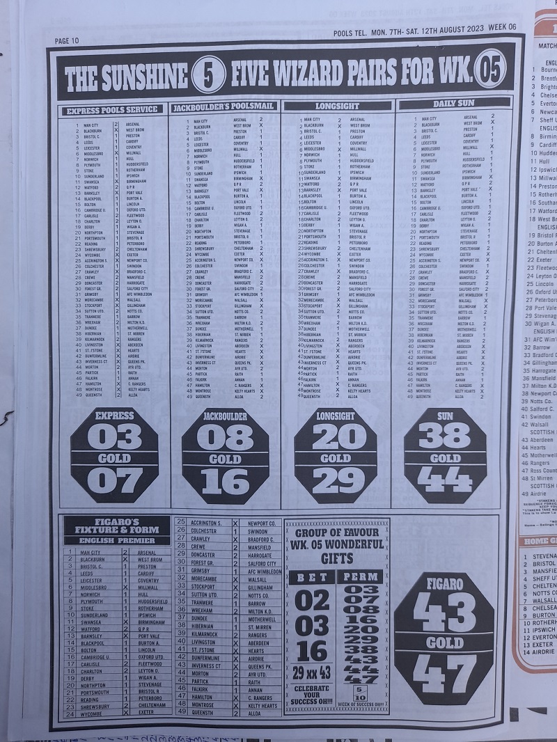 Week 6 Pool RSK Papers 