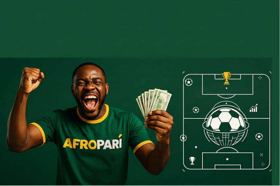 Man celebrating soccer betting win